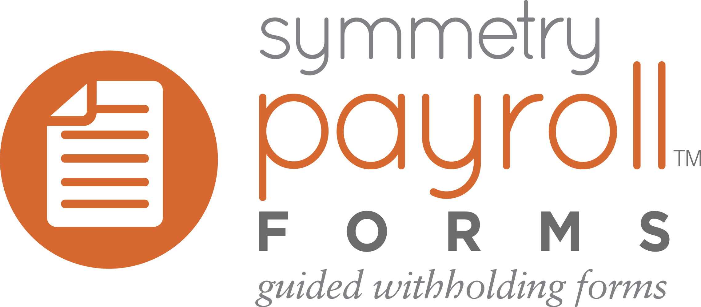 Symmetry Payroll Forms offers a guided withholding form process for federal, state, and local forms.