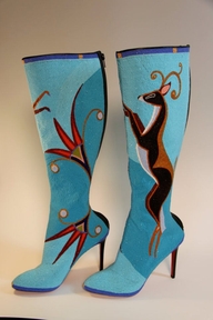 Beaded Christian Louboutin Boots by Santa Fe Indian Market's Best of Show Winner Jamie Okuma