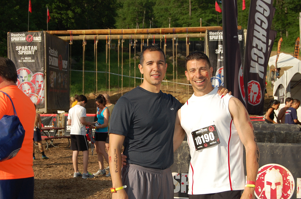 Dr. Gil Rodriguez (left) and Dr. Mike Cocilovo of New City Chiropractic Center arrive at the Spartan Race in Tuxedo New York.