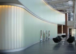 Serpentine channel glass wall by Bendheim Wall Systems Inc.