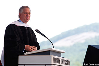 Glenn Beck delivers the keynote speech at Liberty University's 2010 Commencement.