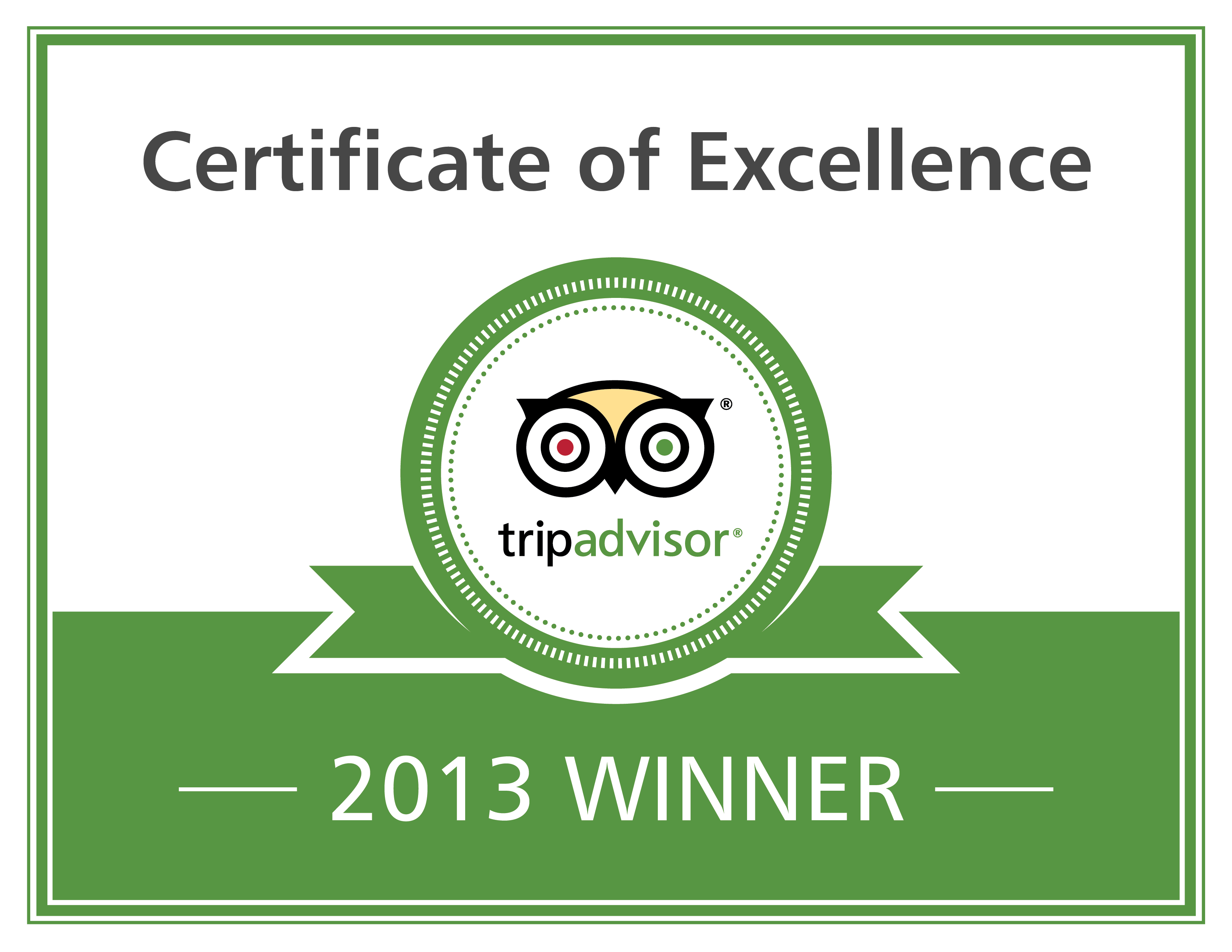 Trip Advisor Award of Excellence