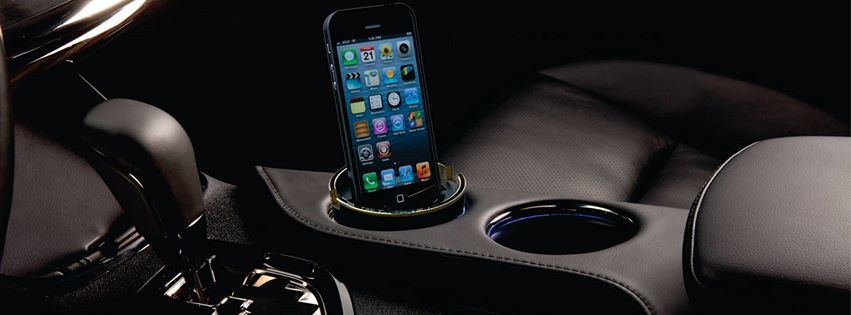 Iphone car mount in the car