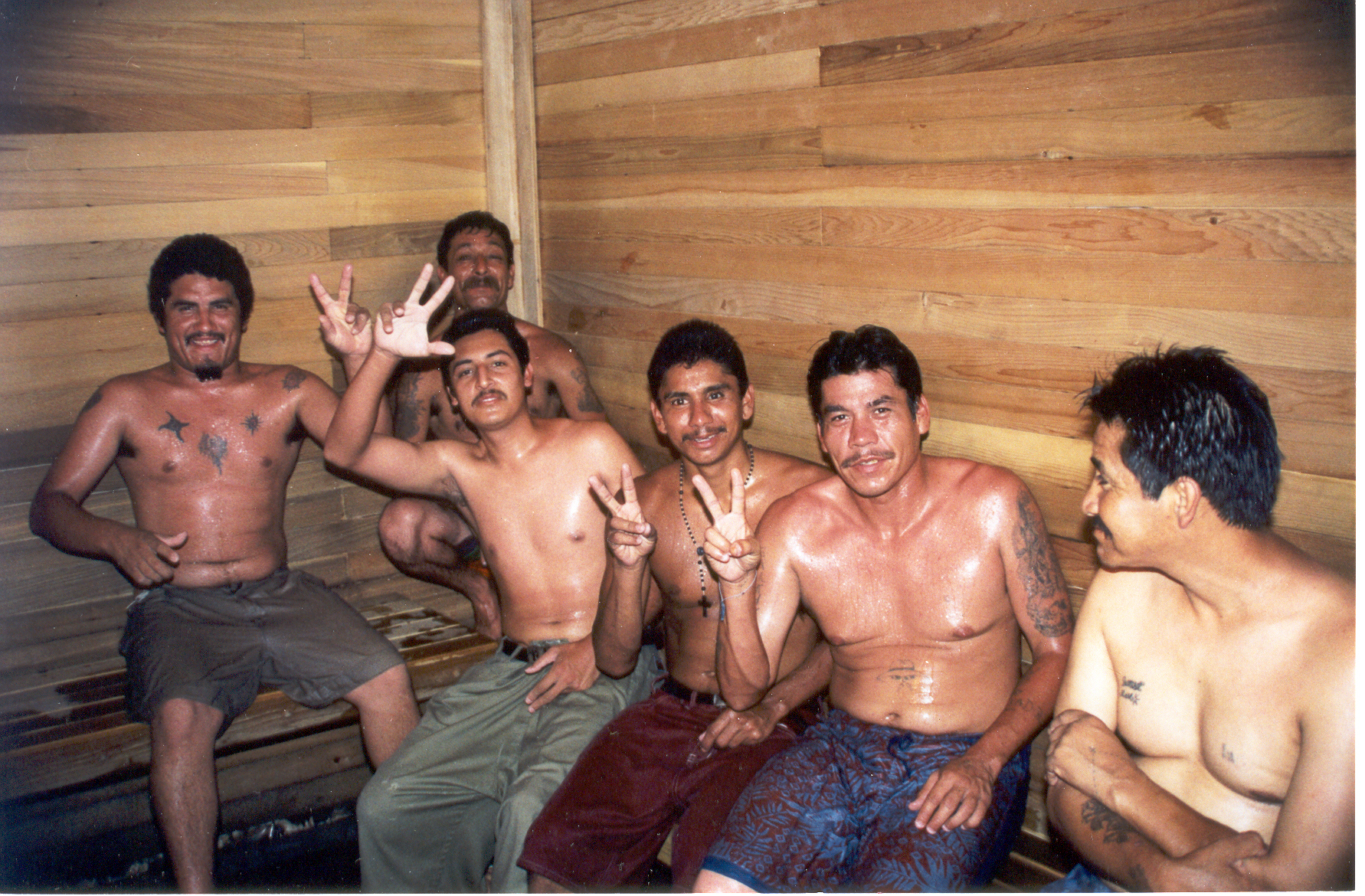 Sweating drugs out in Narconon sauna detoxification program, Ensenada prison.