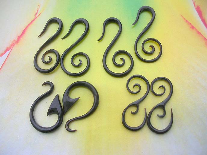 wholesale horn jewelry organic earring expander spiral jewelry