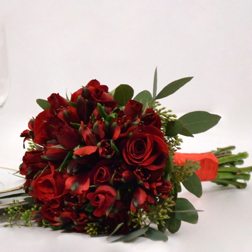 Red Toss Away Bouquet