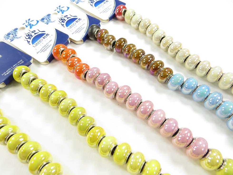wholesale porcelain beads, ceramic beads, lampwork glass beads for European charm bracelets