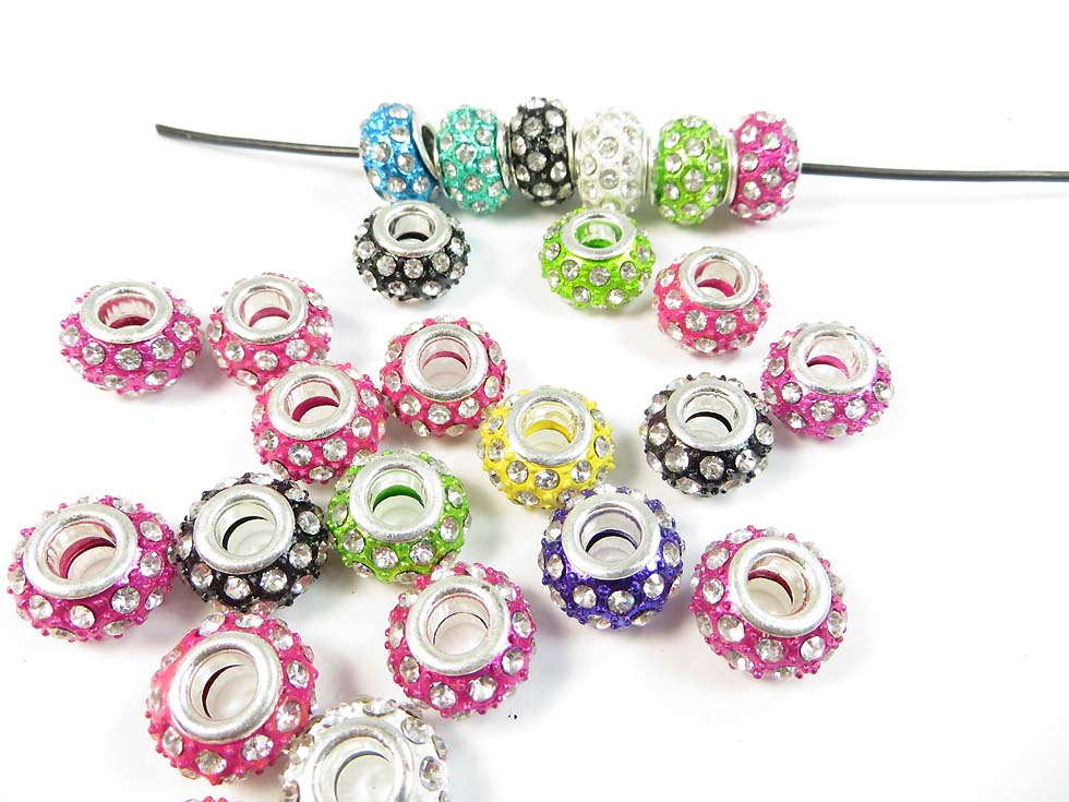 Wholesale crystal rhinestone beads for European bracelets.