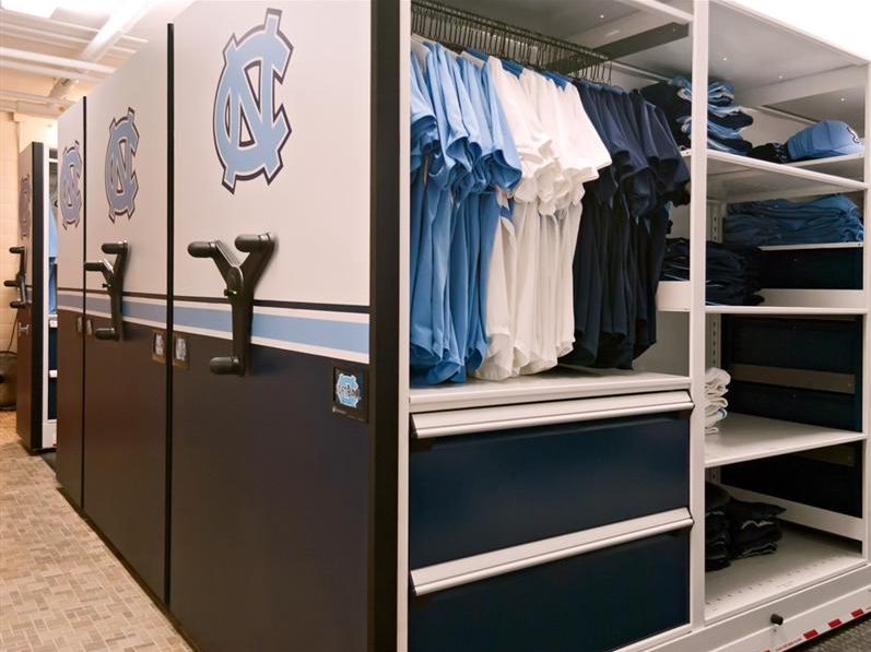 University of North Carolina athletic program sports storage.