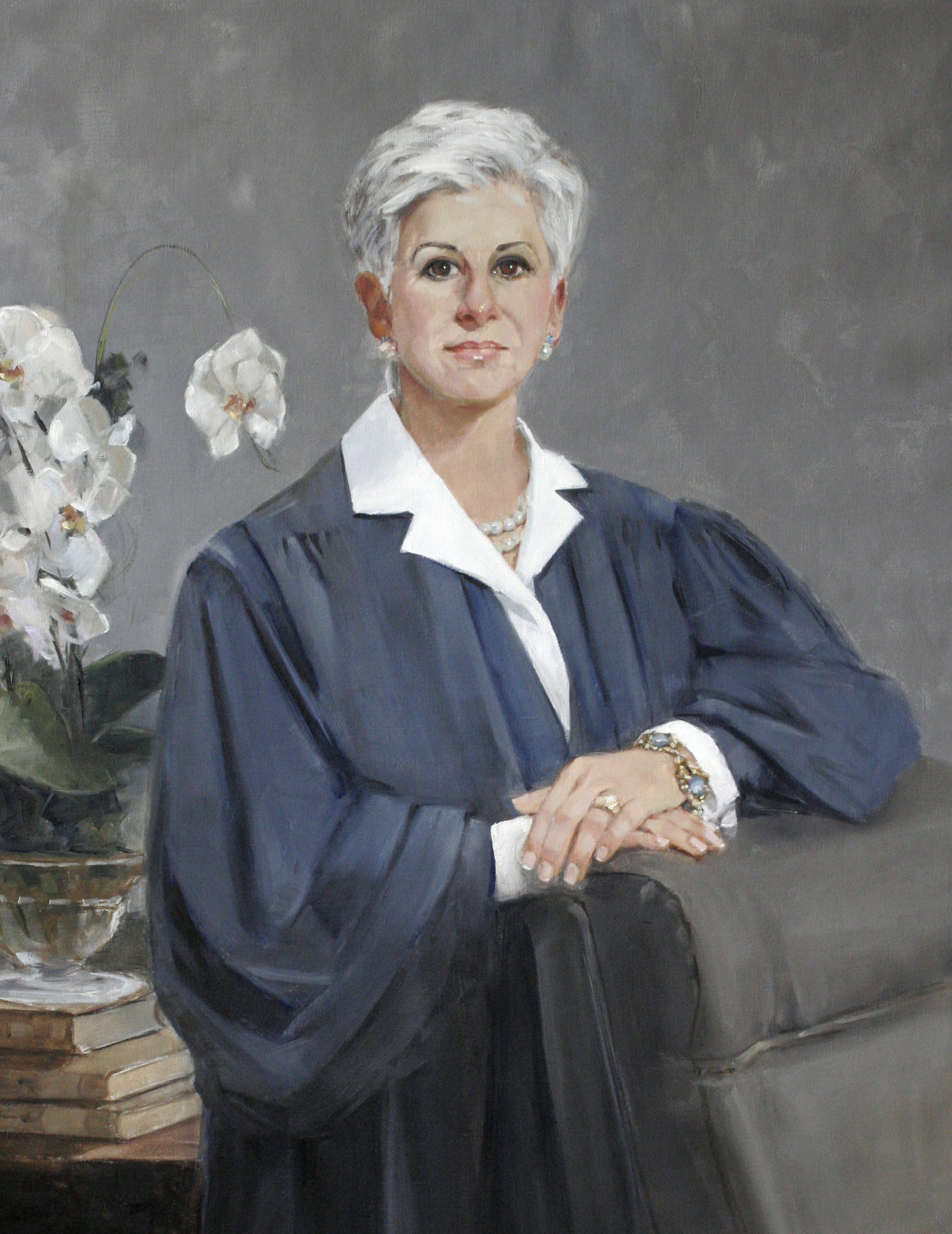 Chief Judge Linda Ann Wells,oil, 38 x 28