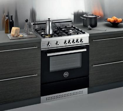 Bertazzoni X304PIRNE 30" Pro-Style Dual-Fuel Range with 4 Sealed Burners, 3.4 cu. ft. European Convection Oven, Pyrolytic Self-Clean, Temperature Probe and Indicator Lights: Black, Natural Gas