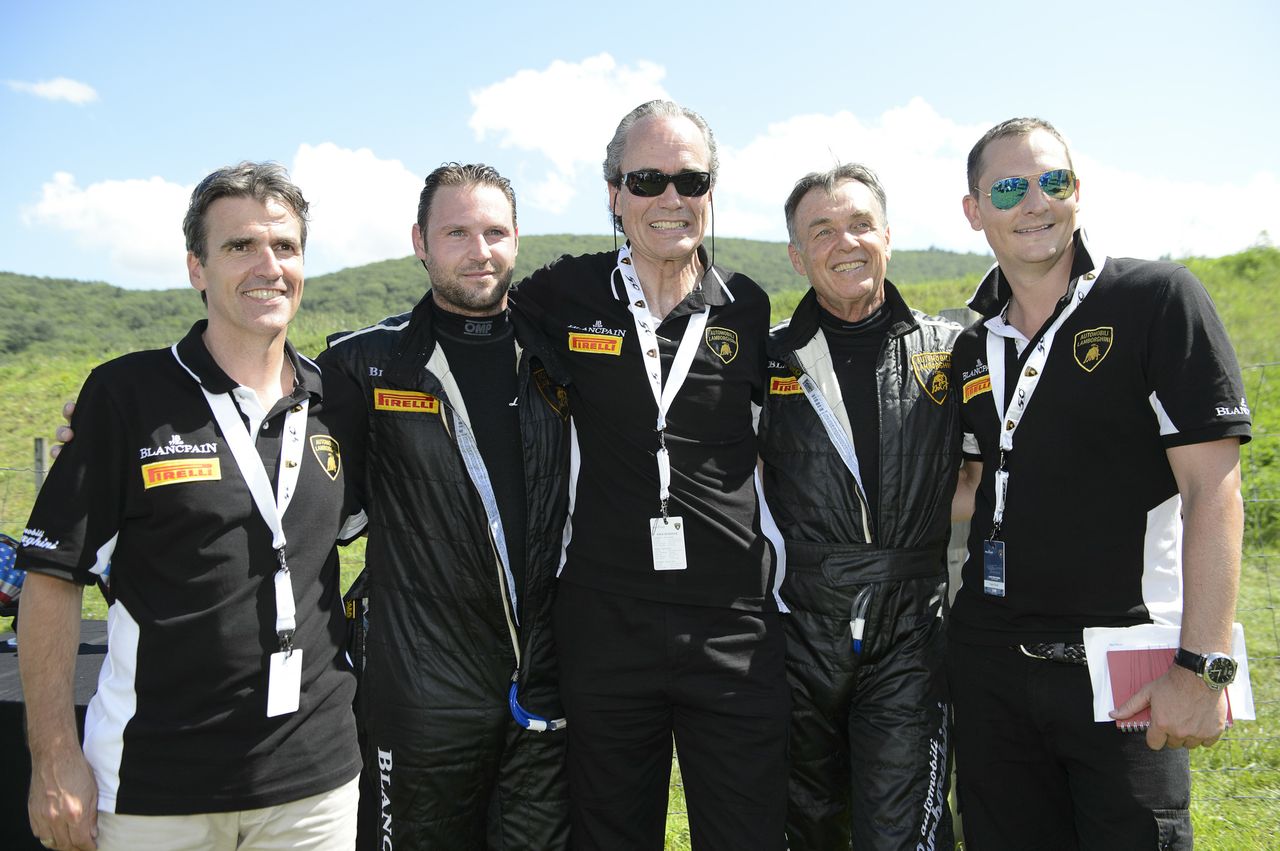 The Lamborghini Beverly Hills / GMG team at the opening round of the all-new Lamborghini Blancpain Super Trofeo Series.