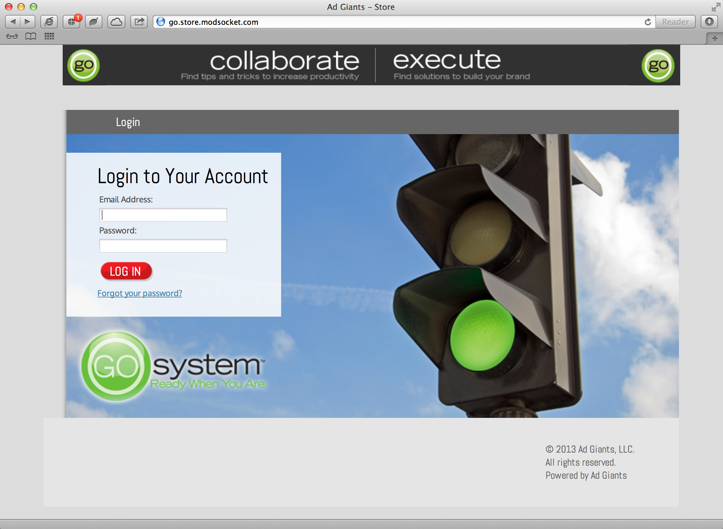 GO System Login Page