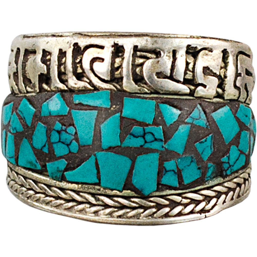 Adjustable Ring Mosaic Turquoise