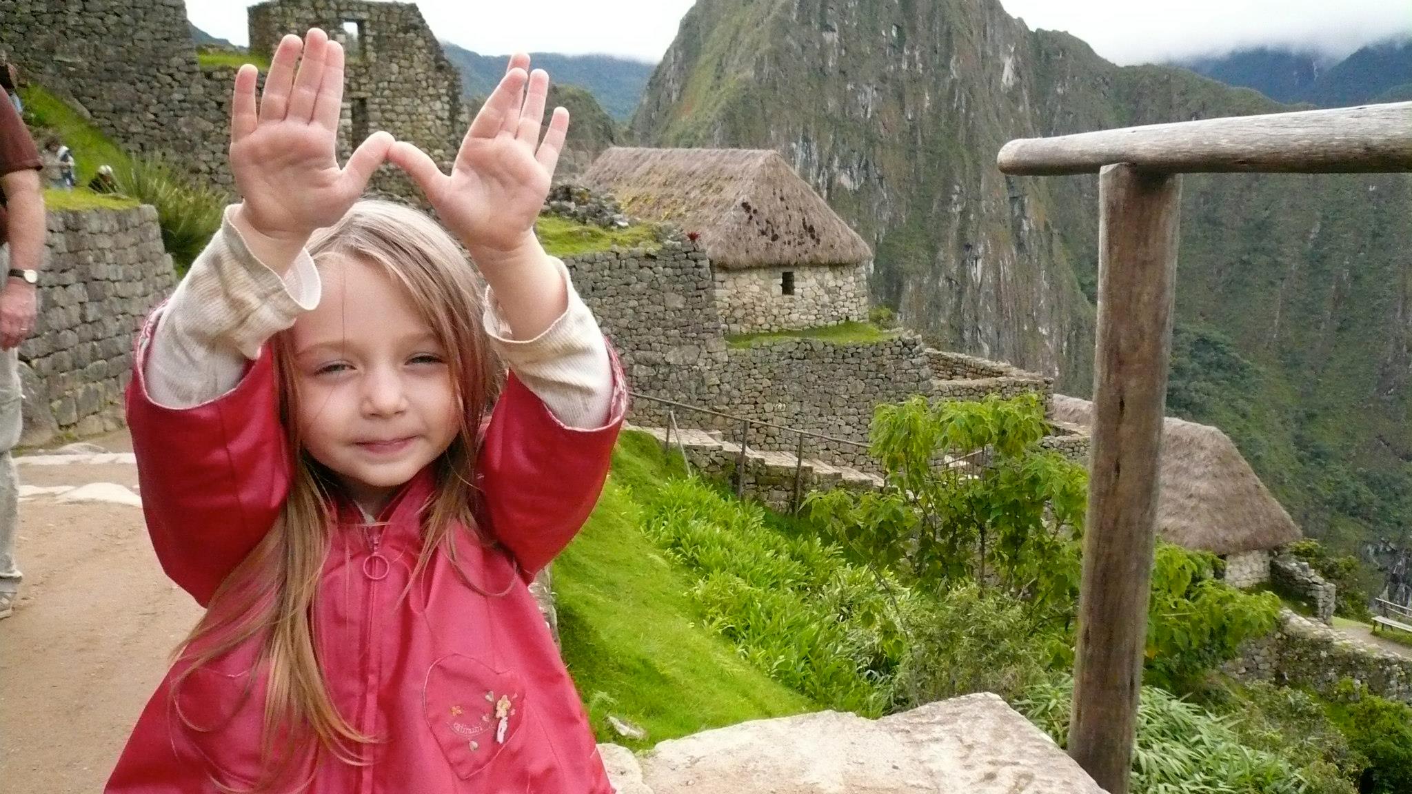 Leslie's daughter, Lola, climbs Machu Picchu