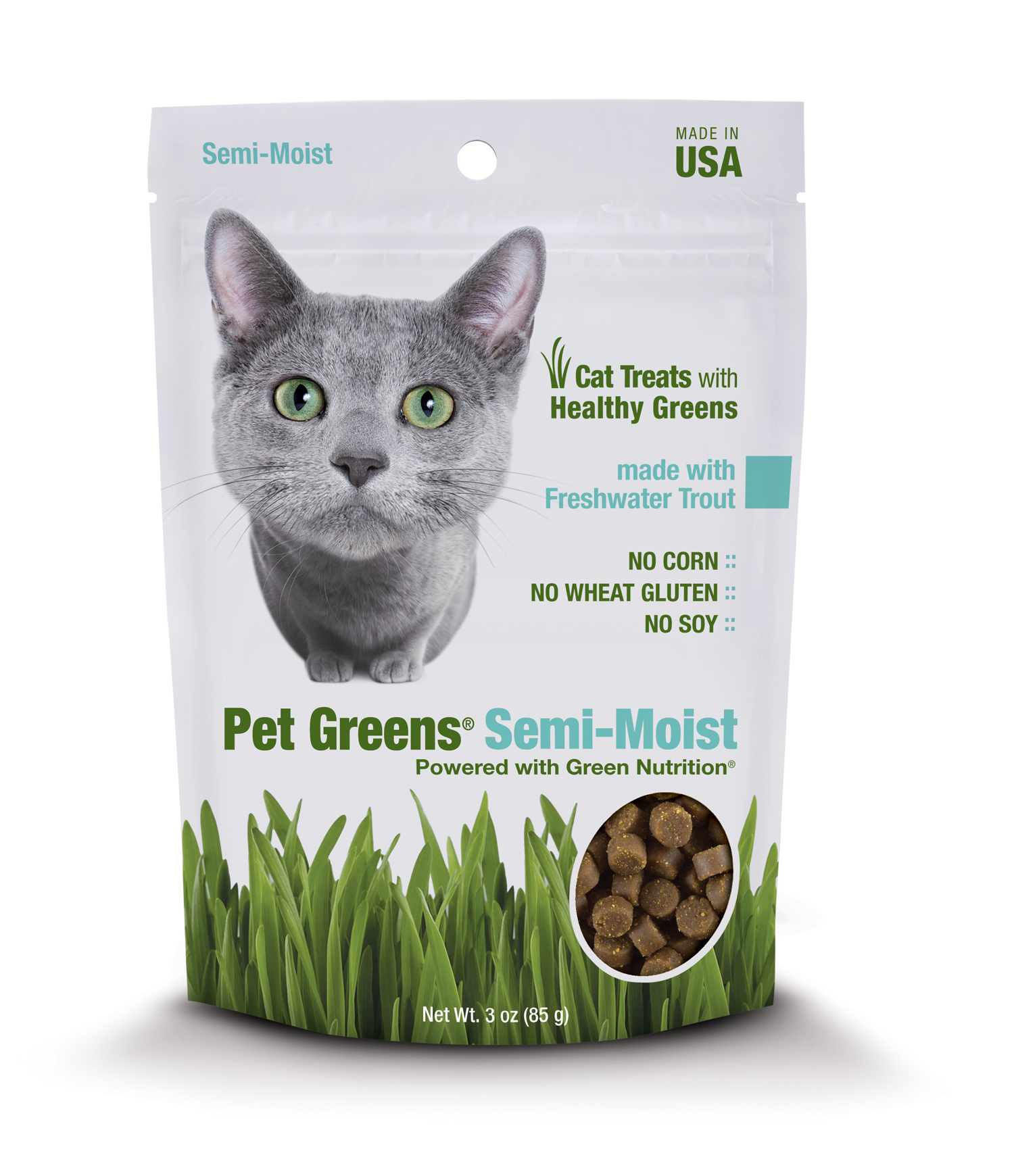 Pet Greens Semi-Moist Cat Treats - Freshwater Trout