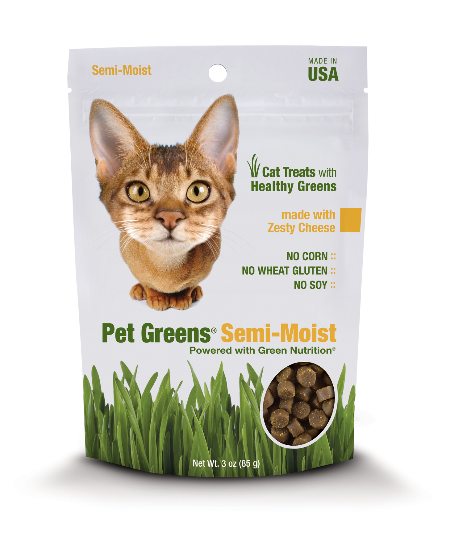 Pet Greens Semi-Moist Cat Treats - Zesty Cheese