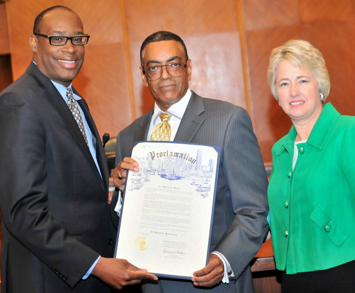 Dr. Milton Moore receives City of Houston Proclamation