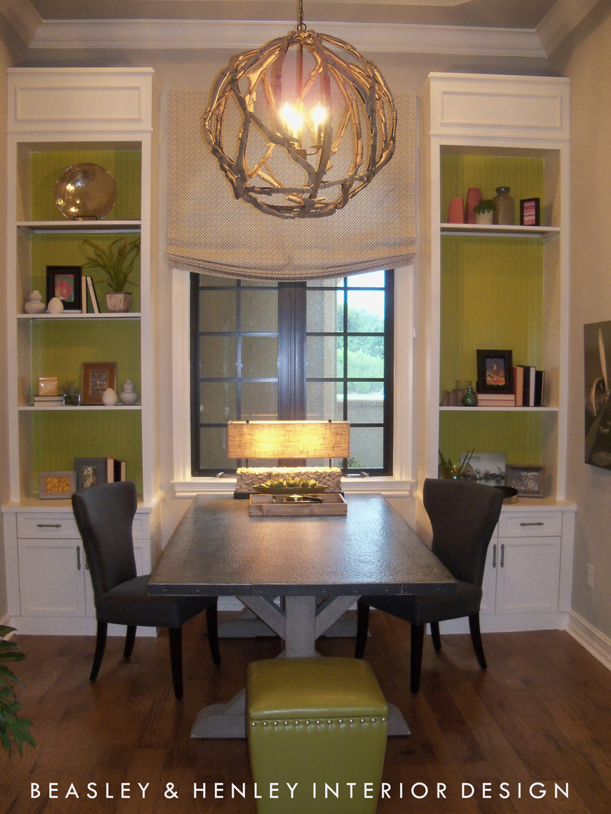 Wood flooring in the study, Beasley & Henley Interior Design