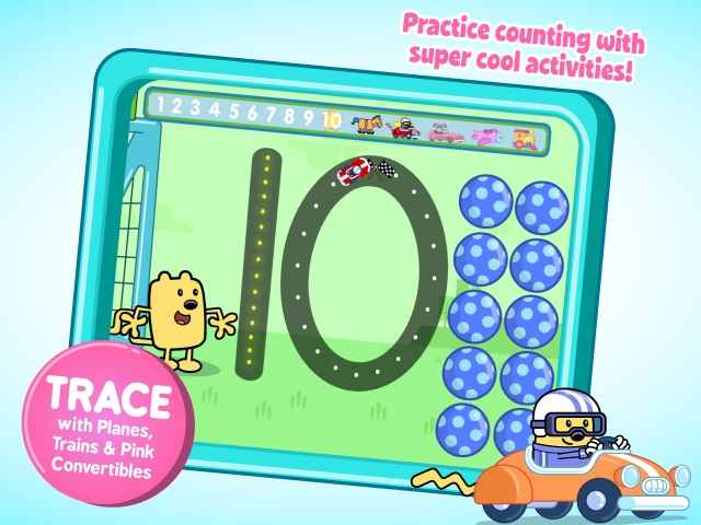 Practice counting and learning your 123's with Wubbzy and pals!
