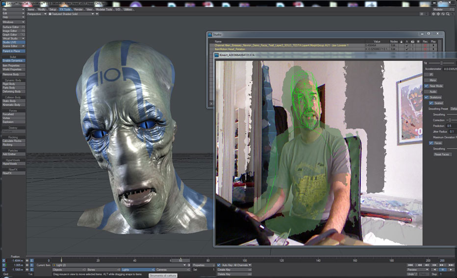 Turn your Kinect into a mocap device for LightWave 11.6 3D software.