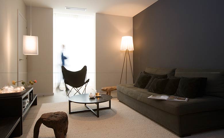 Barcelona Suites one bedroom apartment living area