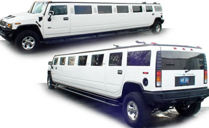 White Hummer Limo For Larger Events With Tracking Systems