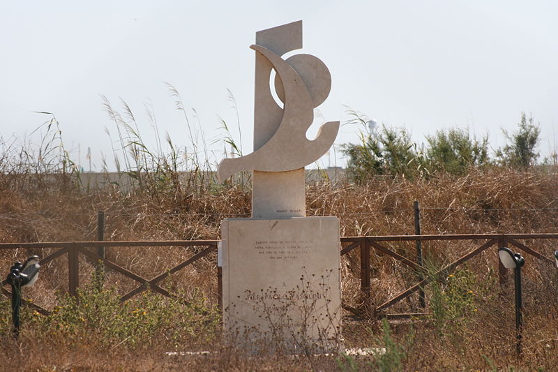 Memorial to Pasolini at Ostia