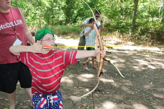 Beep archery is a popular activity at Heather's Camp.