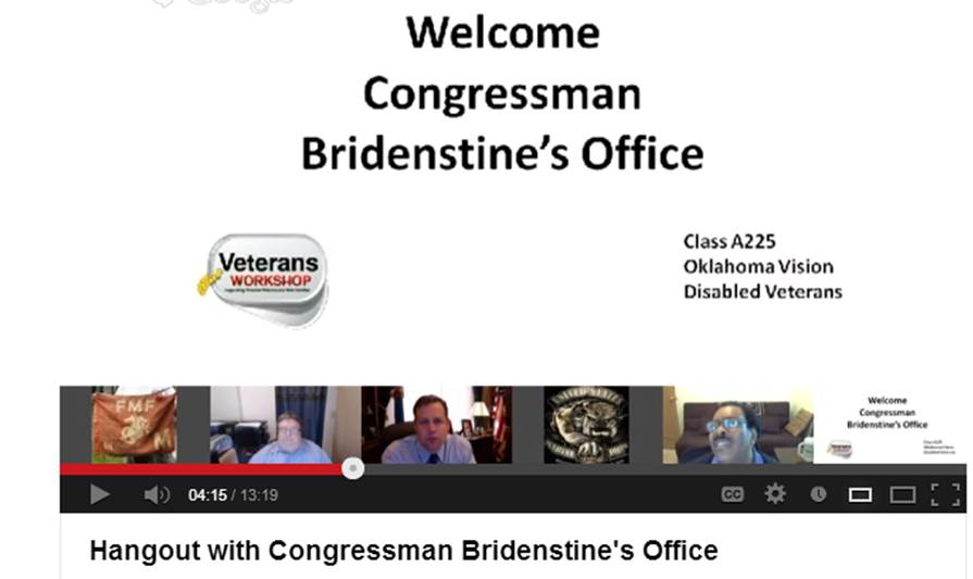 Google+ Hangout with Congressman Bridenstine's Office.