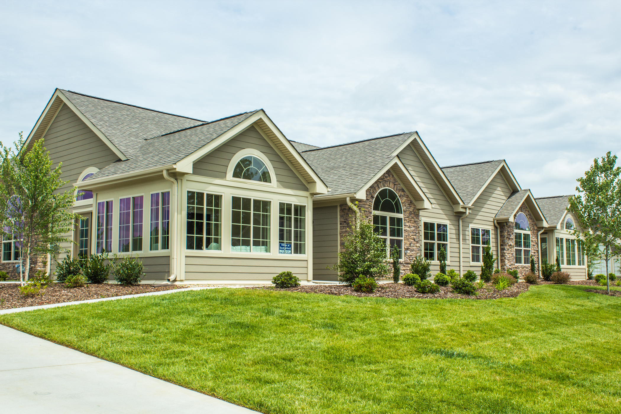 Residents don't have to worry about exterior maintenance in their new ranch home.