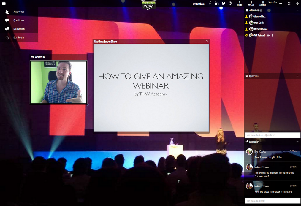 Screen shot of the TNW Academy platform built by LiveNinja