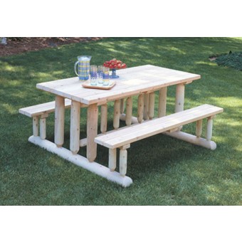 Natural Cedar Park Style Picnic Table