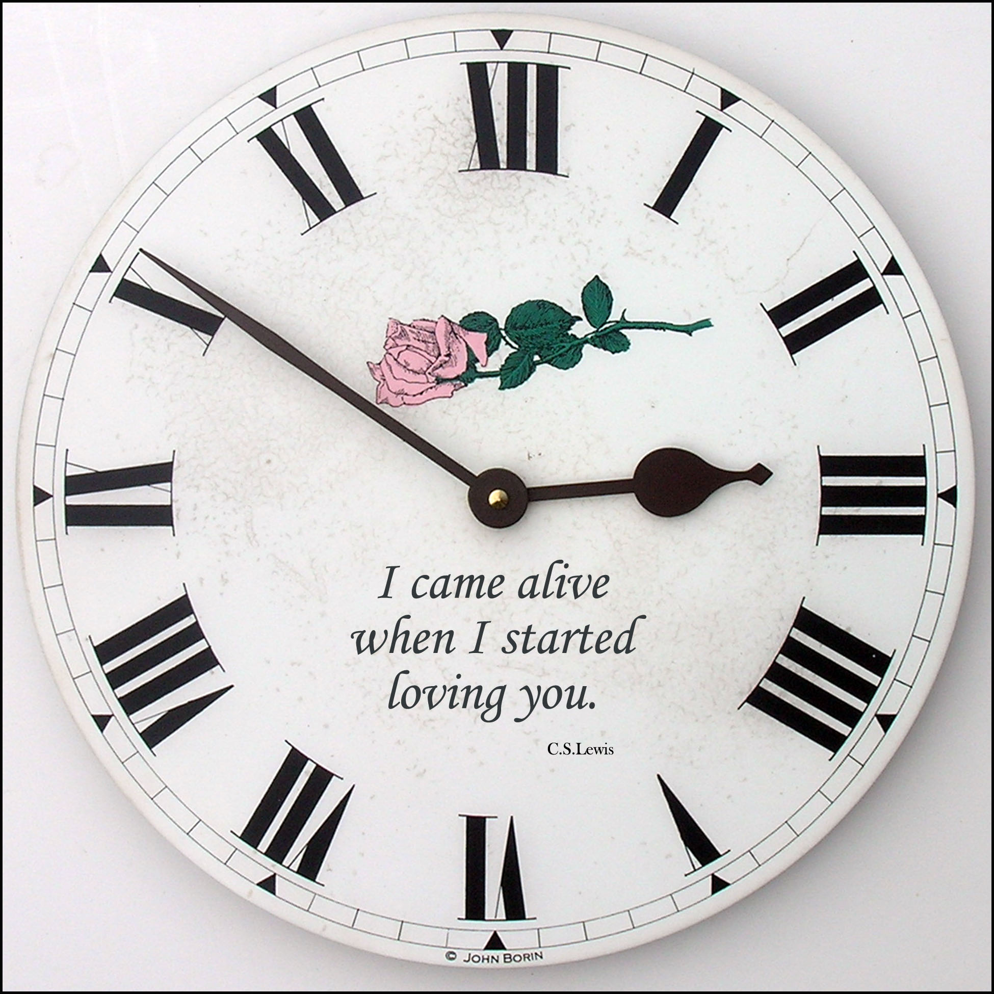 First Anniversary Clock with Romantic Saying