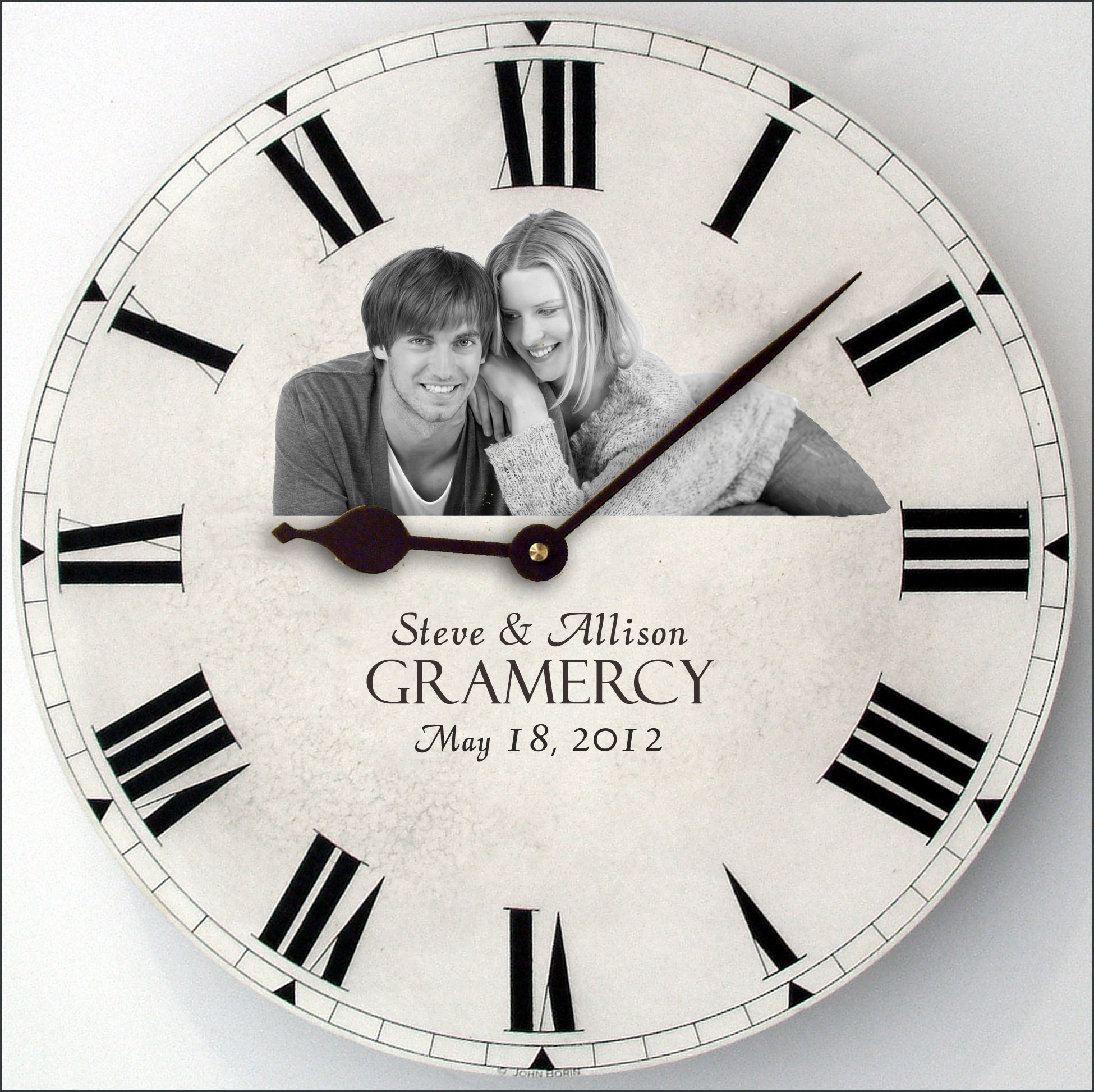 Photo on a First Anniversary Clock