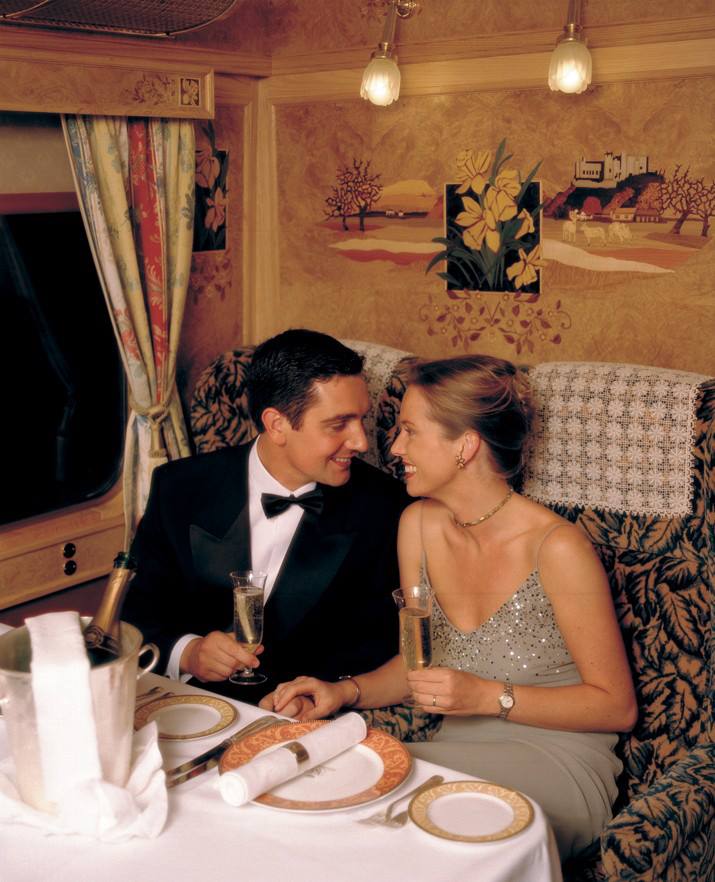 New Year - couple dining on the Northern Belle