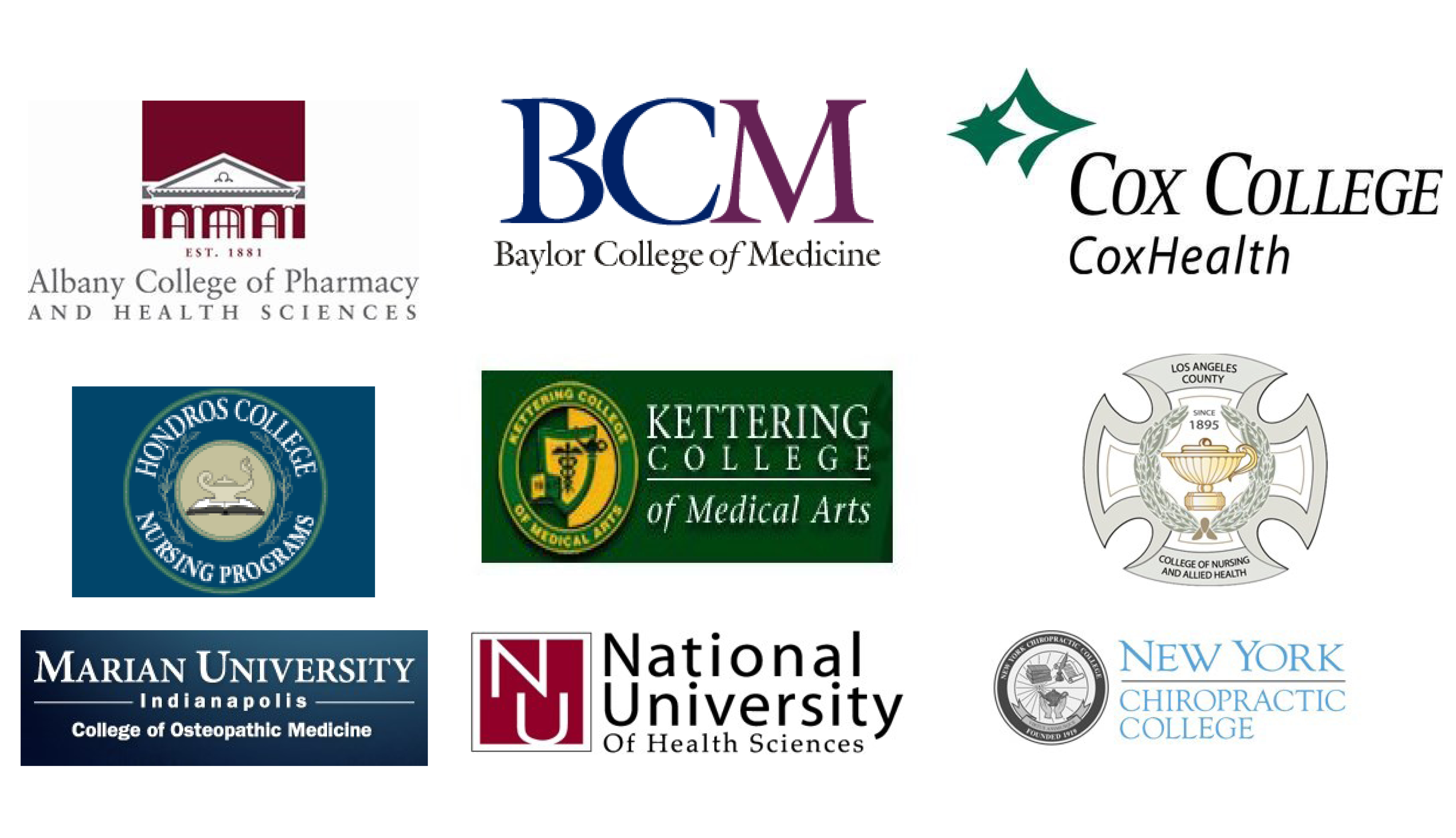 Just a few of the leading health-sciences higher-education institutions using CAMS Enterprise.