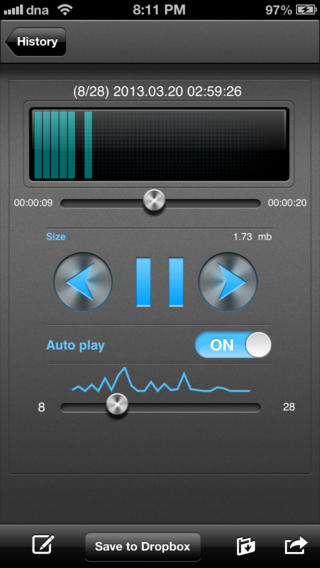 Play recording screen