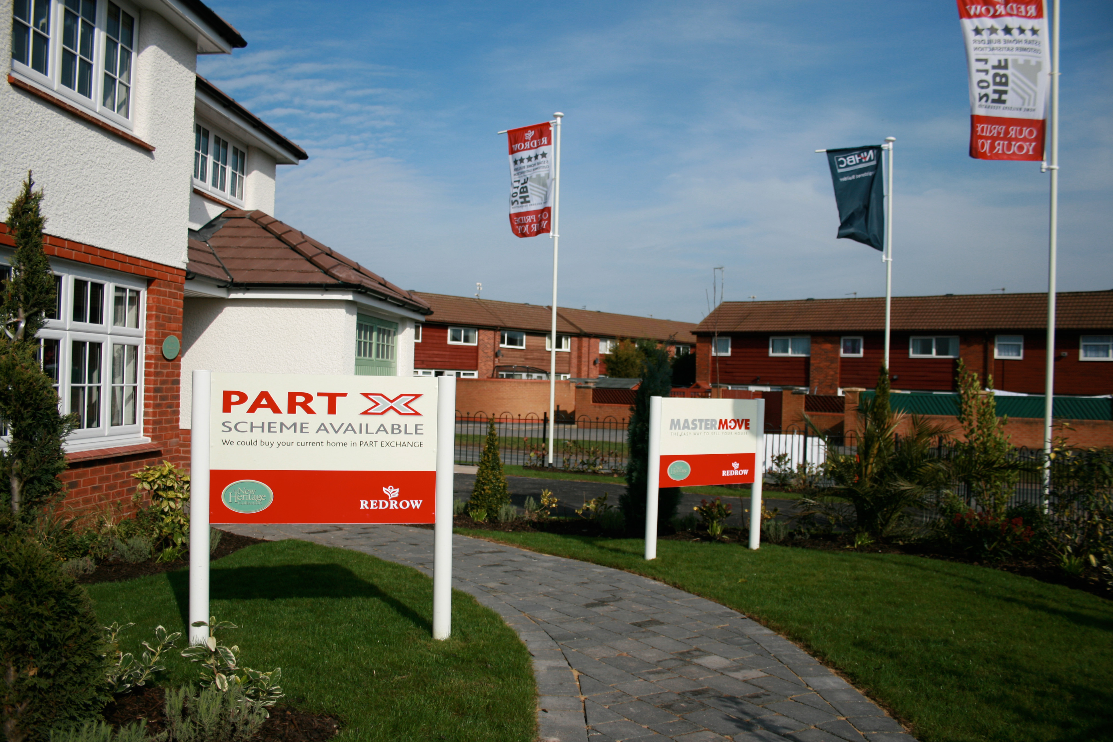 Redrow Housing flags supplied by Harrison EDS