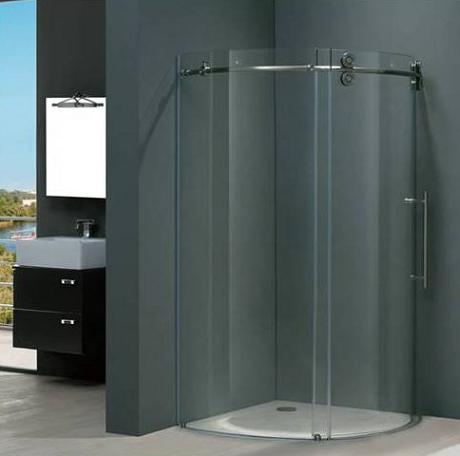 Vigo VG6031STCL36R 36 x 36 Frameless Round 5/16" Clear/Stainless Steel Shower Enclosure Right-Sided Door