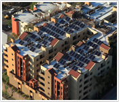 Multi-family property owners with 5+ units can employ PACE's zero-down financing model to install money-saving solar water heating solutions. (Credit: SunUp Energy)