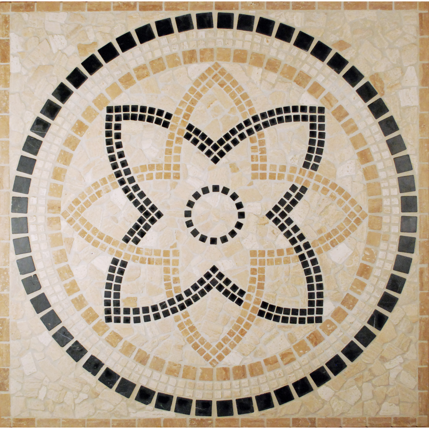 Tesoro 36X36 square tumbled medallion from APPIA - DRIAPPMED