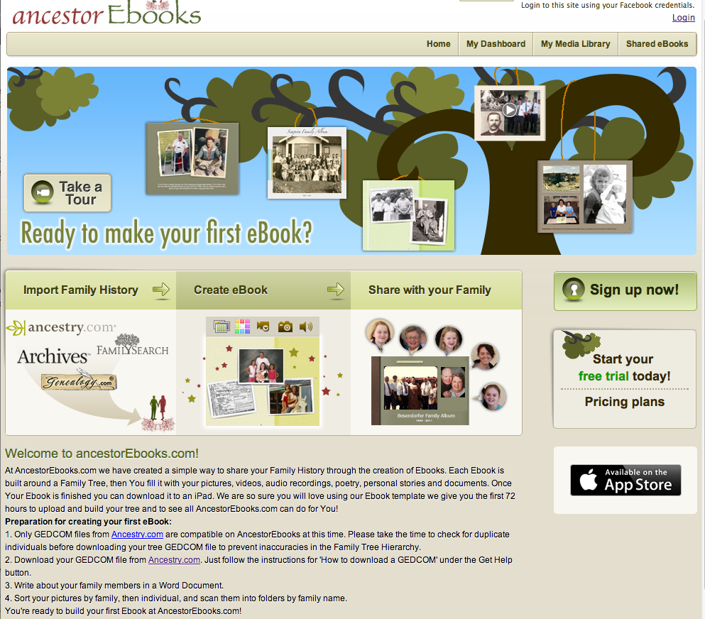 AncestorEbooks.com Homepage August 2013