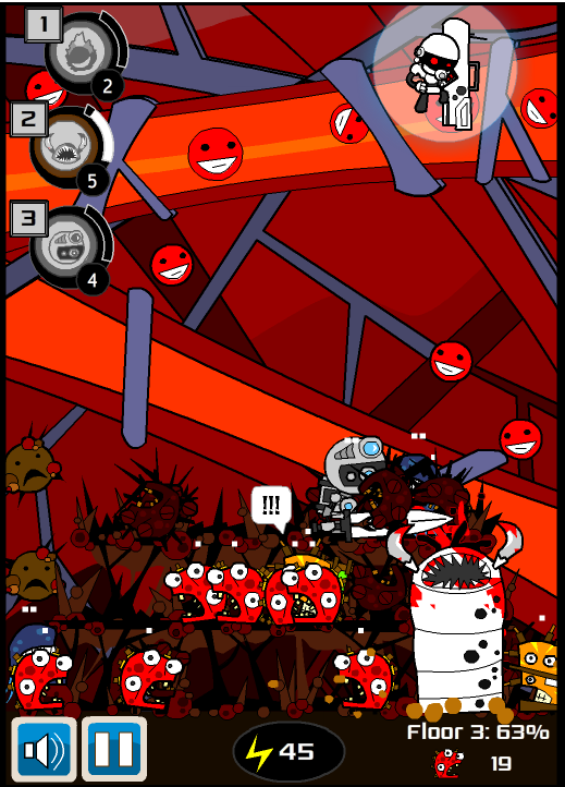 Screenshot of mobile game app Re-Mission 2: Nanobot's Revenge. More cancer-fighting games available to play free online at re-mission2.org.