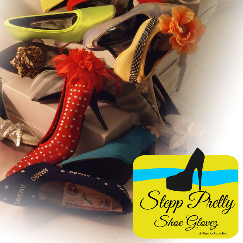 Stepp Pretty Shoe Glovez™ Examples and Logo from The Slip-Ons Collection