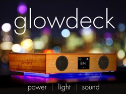 Glowdeck combines light, sound via speakers and built in microphone, and wireless charging.