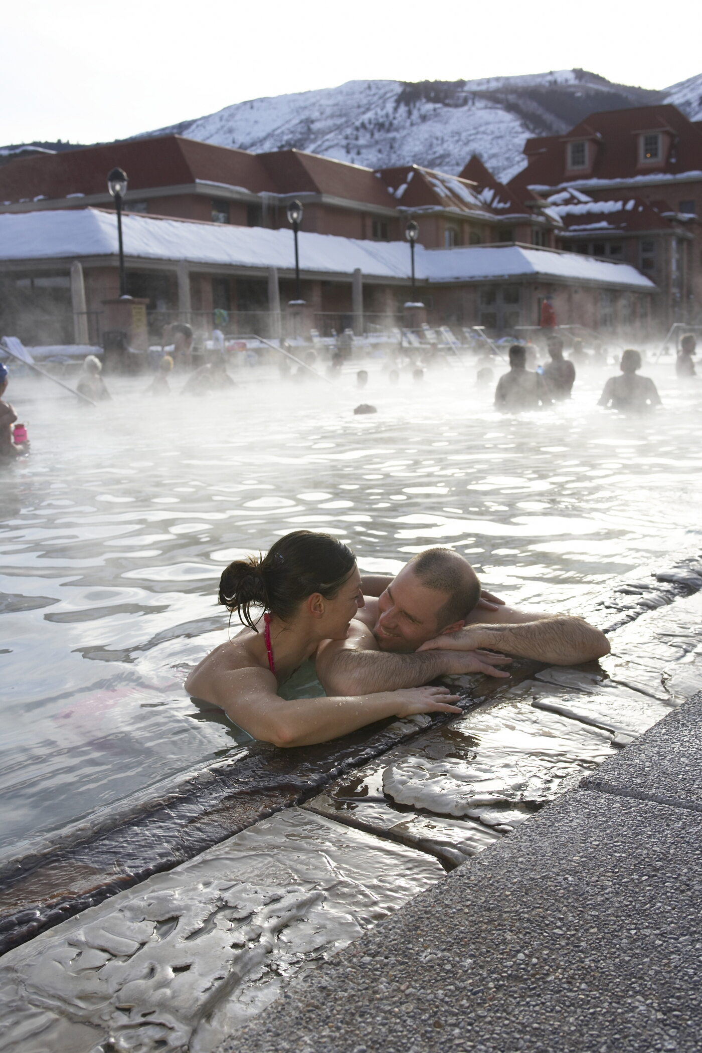 Visitors can soak in the mineral hot springs before or after thier treatments