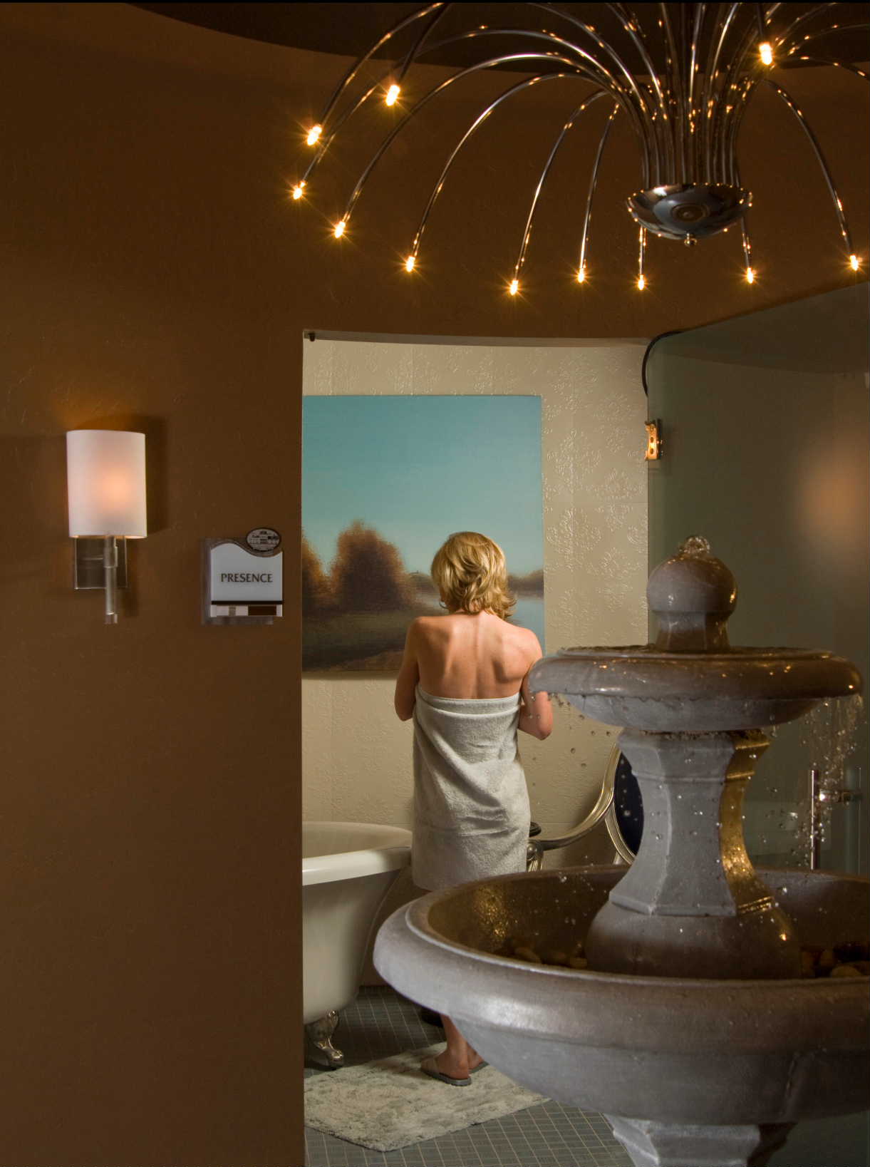 Private soaking tubs allow guests to relax prior to their spa appointments