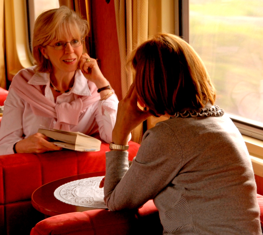 Conversation on a luxury train