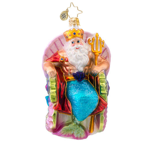New 2013 mid-year Radko ornament Neptune Nick Santa joins the other popular offerings from the Surf & Sun collection.